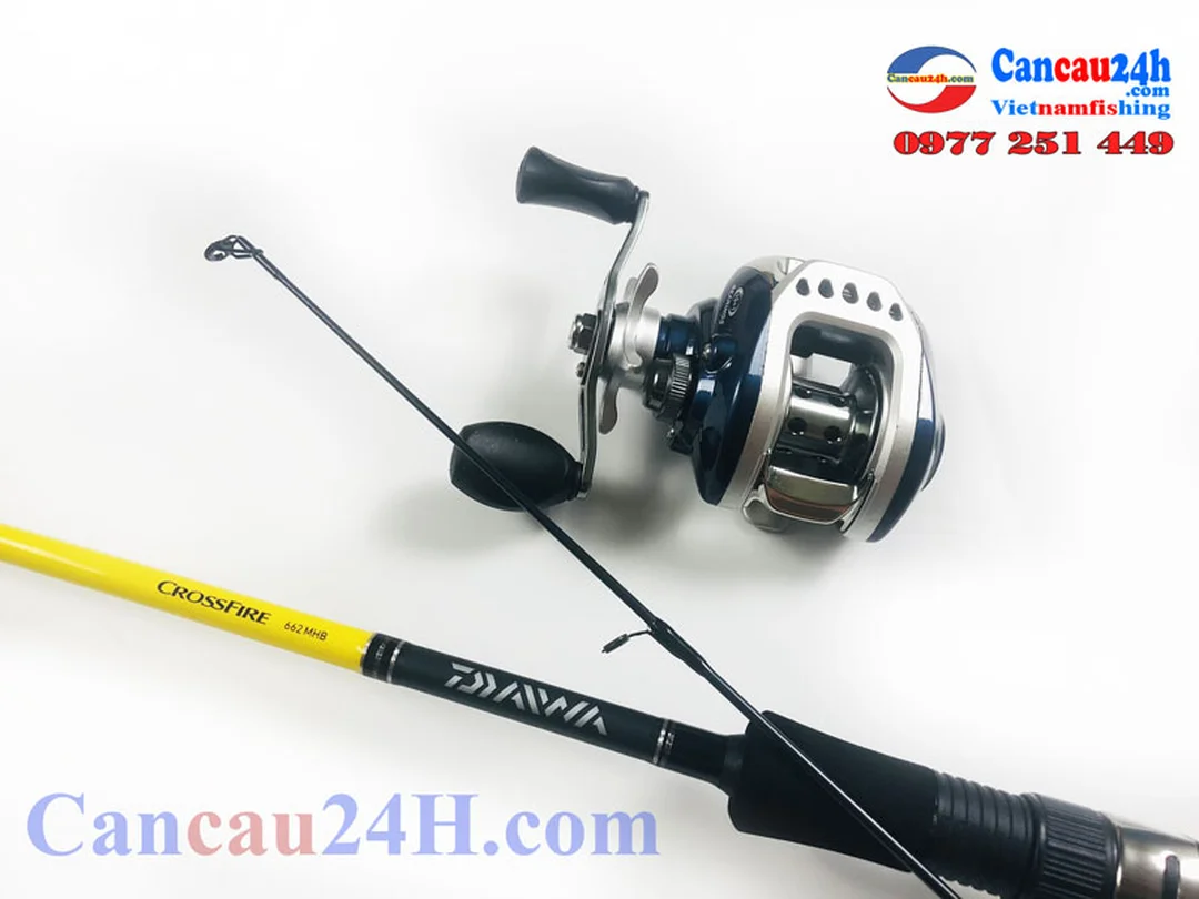 bộ cần câu lure máy ngang Daiwa Crossfire 662MFB chính hãng