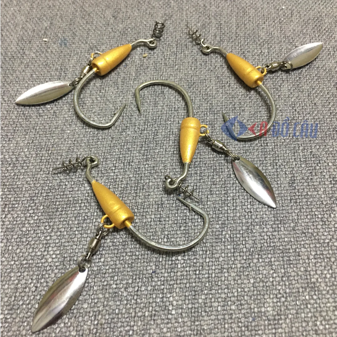 Bộ câu cá lóc với lưỡi gắn mồi mềm chống sẩy cá bộ câu cá lóc với lưỡi gắn mồi mềm chống sẩy cá