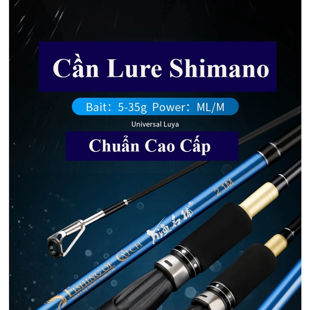 cần câu lure fishing of catch 2 khúc dùng câu bờ kênh