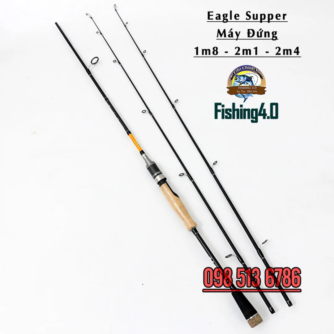 cần câu lure máy đứng 1m8 kiểm tra khoen cần và khớp nối