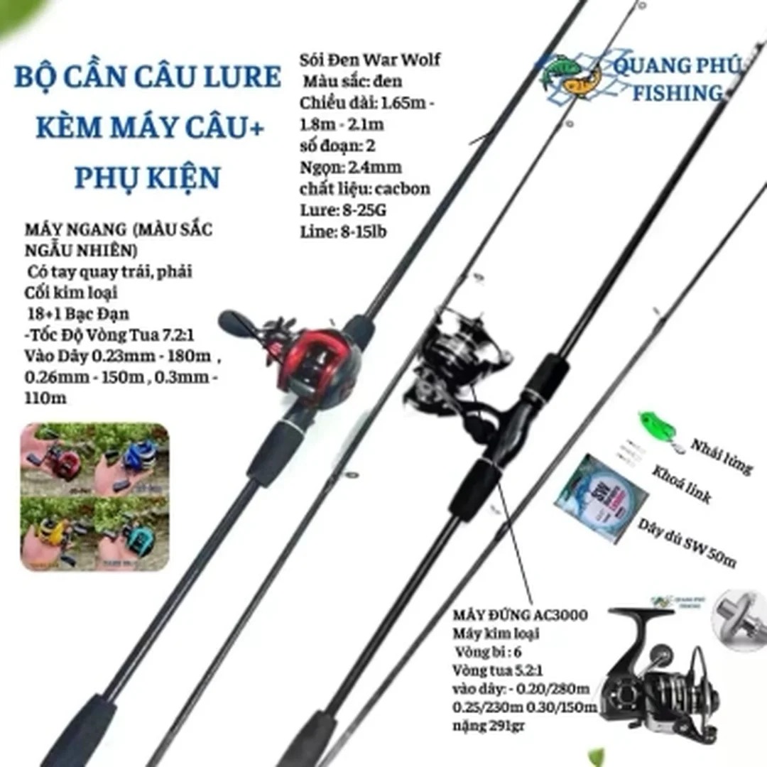 cần câu lure máy ngang giá 50k xả kho