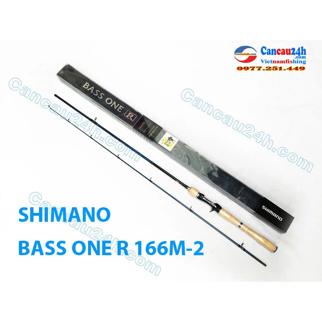 cần câu lure shimano bass one R 166M-2 với thân cần và hộp sản phẩm