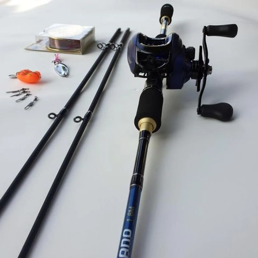 combo cần câu lure máy ngang Shimano 2 ngọn kèm máy STACO