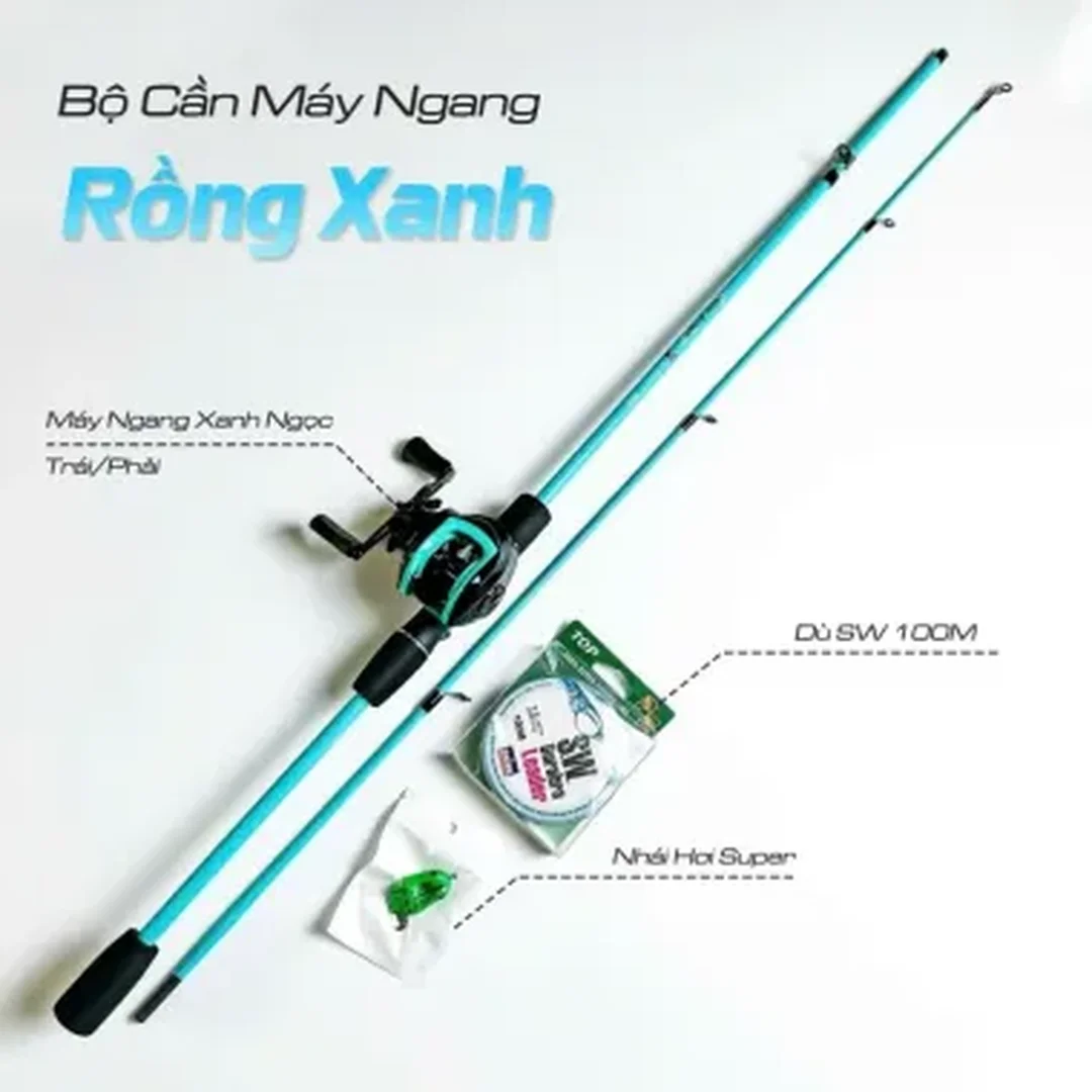 combo cần câu lure máy ngang trọn bộ đặt nghiêng
