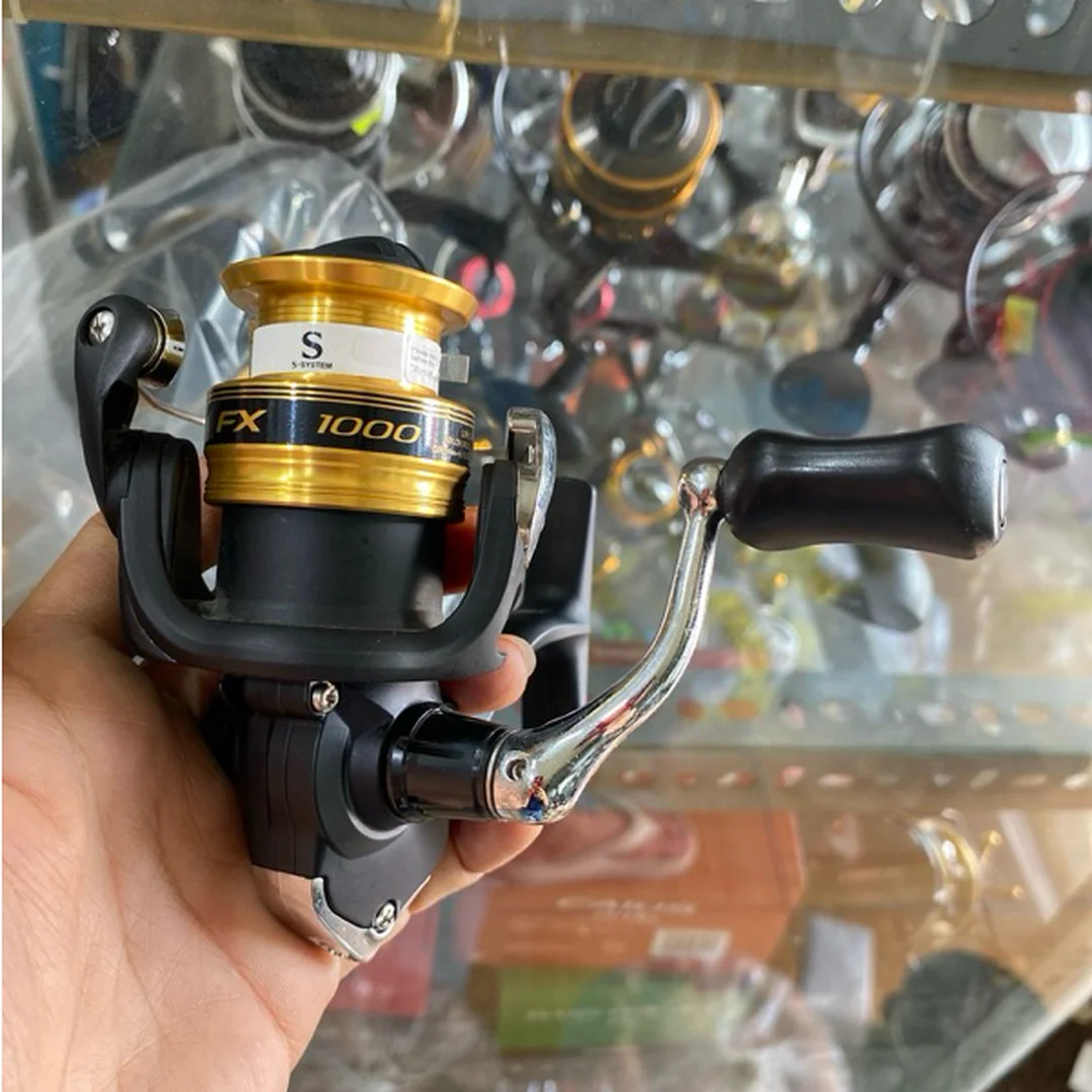 máy câu cá lóc Shimano phối với dây PE và mồi lure