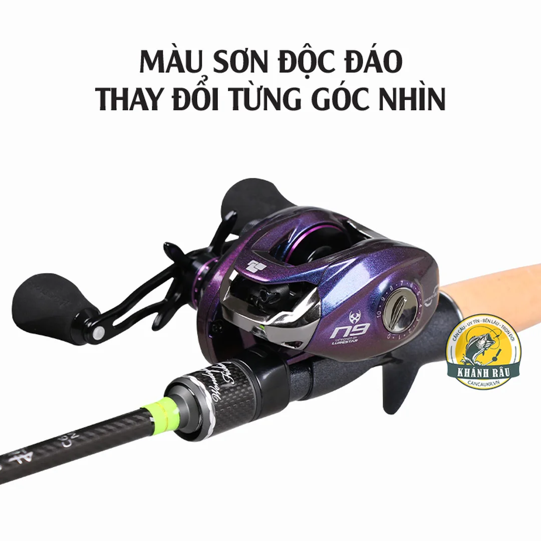 mua cần câu lure máy ngang với cần casting cò súng và khoen dẫn dây